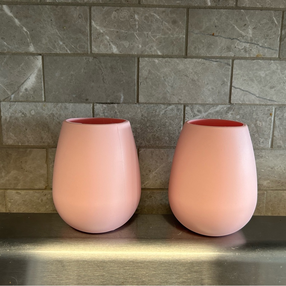 SET of TWO Silicone Wine Glasses